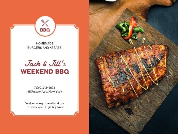 event, weekend bbq, events, Bbq Party Invitation Card Template