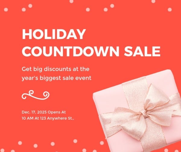 Orange Christmas Holiday Promotion Sale Facebook Post