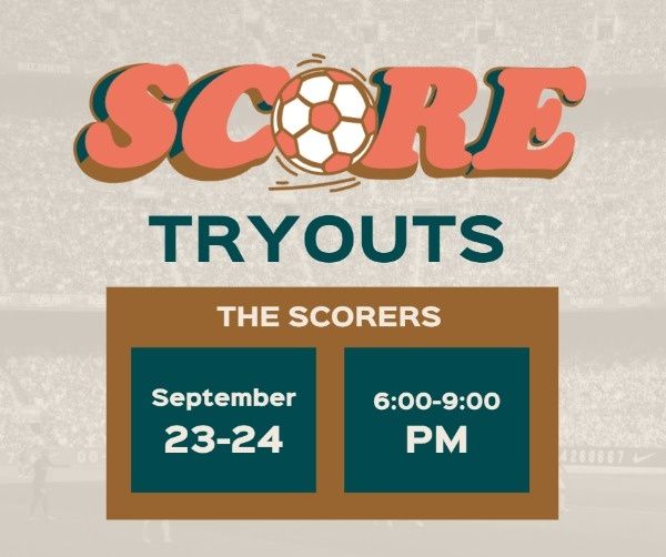 sport, sports, football, Soccer Tryout Post Facebook Post Template