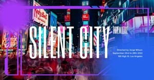 movie, business, commercial, Blue Silent City Premiere Facebook Event Cover Template