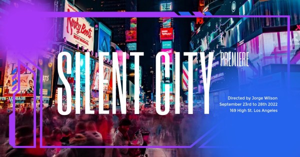 蓝色寂静城市首映式 Facebook活动封面