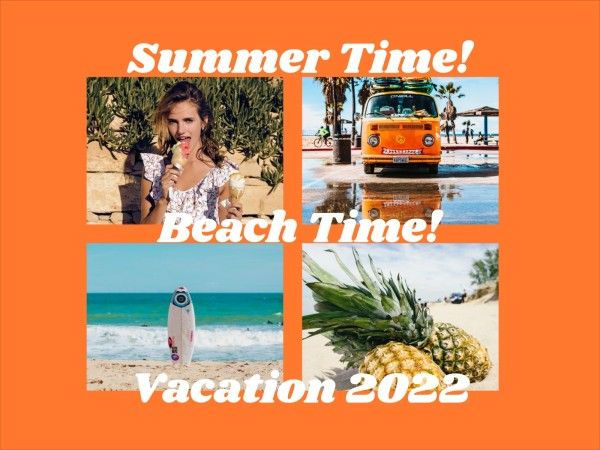 photograph, love, life, Summer Beach Collage Photo Collage 4:3 Template