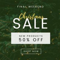 cloth, social media, business, Green Christmas Final Weekend Sale  Instagram Post Template