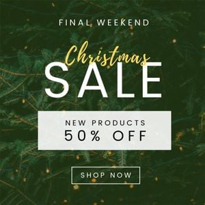 cloth, social media, business, Green Christmas Final Weekend Sale  Instagram Post Template