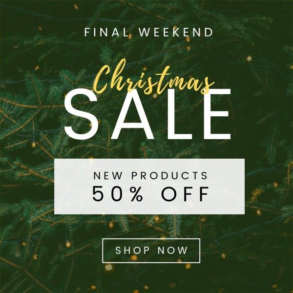 Green Christmas Final Weekend Sale  Instagram Post