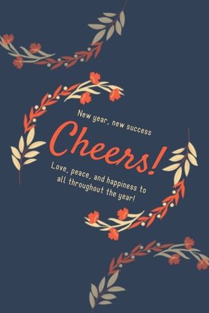 Blue Background Of Holiday Cheers Card Pinterest Post Template and Ideas  for Design | Fotor