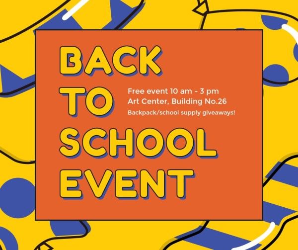new semester, education, illustration, Welcome Back To School Event Facebook Post Template