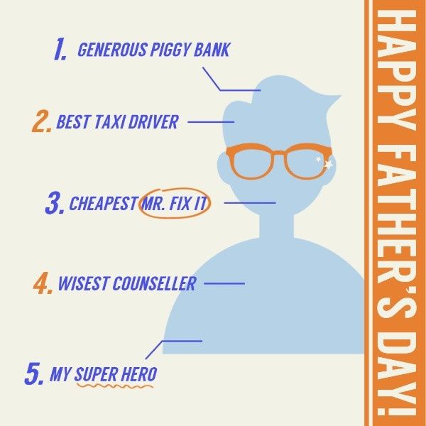 dad, man, greeting, Father's Day Instagram Post Template