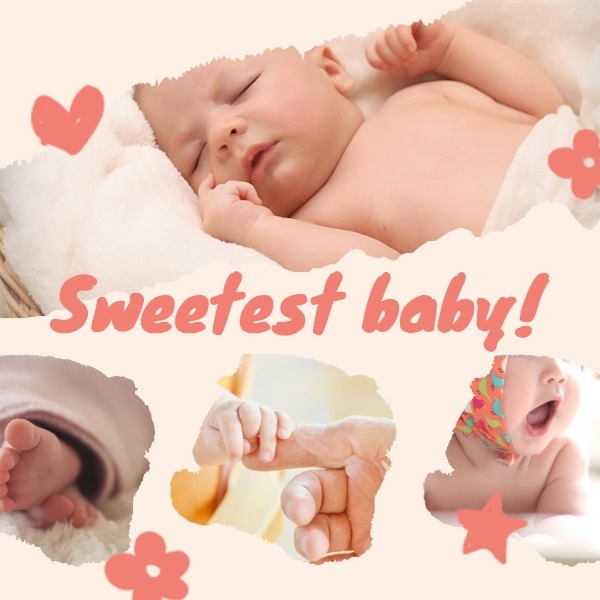 Cute Sweetest Baby Collage Instagram Post