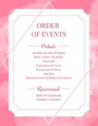 結婚式のパーティー招待状 プログラム