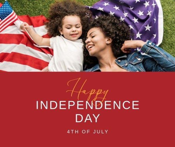 4 july, usa, festival, Red Simple Happy Independence Day Facebook Post Template