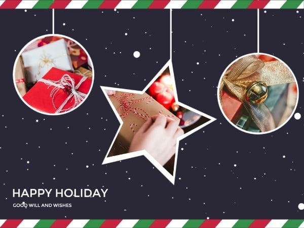 ハッピークリスマス写真 メッセージカード