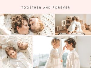 love, baby, kid, Pink Minimal Family Collage Photo Collage 4:3 Template