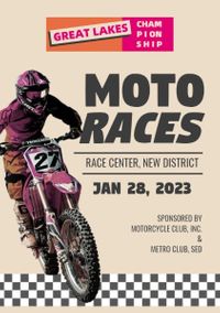 Retro Motorcycle Racing Game Flyer