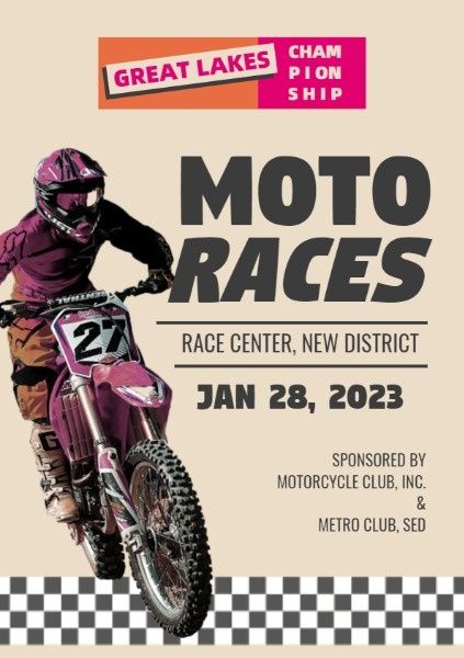 race, gaming, contest, Retro Motorcycle Racing Game Flyer Template