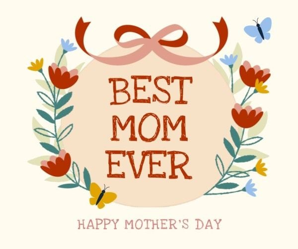 mothers day, mother day, greeting, Yellow And Red Illustration Mother's Day Celebrate Facebook Post Template