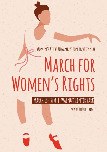 fight, female, international womens day, Dancing Girl International Women's Right Poster Template