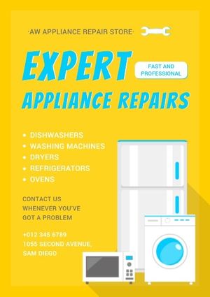appliances, electrical supplies, machinery, Appliance Maintenance Service Poster Template