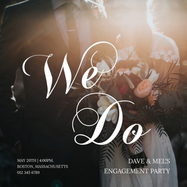 Black Sweet Engagement Party Instagram Post