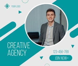 creative agency, business, man, Green Digital Marketing Agency Introduction Facebook Post Template