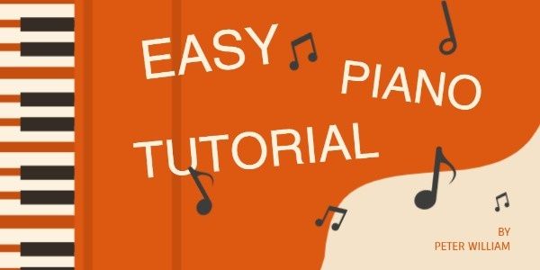 music, show, performance, Easy Piano Tutorial Twitter Post Template