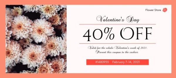 love, marketing, simple, Pink Valentine Online Sale Gift Certificate Template