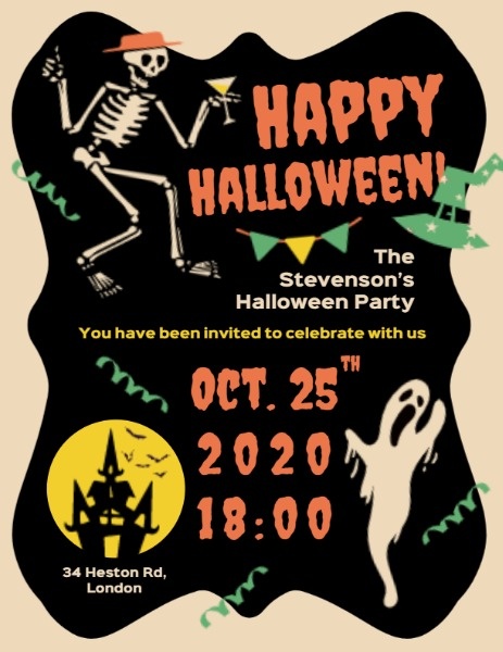 Black Scary Halloween Night Program