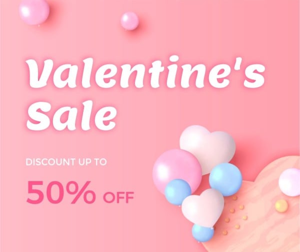 Pink Valentines Day Sale Promotion Facebook Post