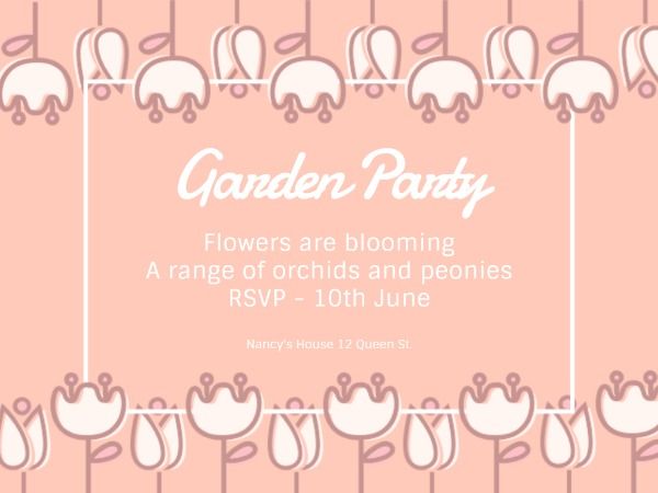 Garden party invitation Card