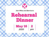 rehearsaldinner, ceremony, engagement, Pink Cute Rehearsal  Card Template