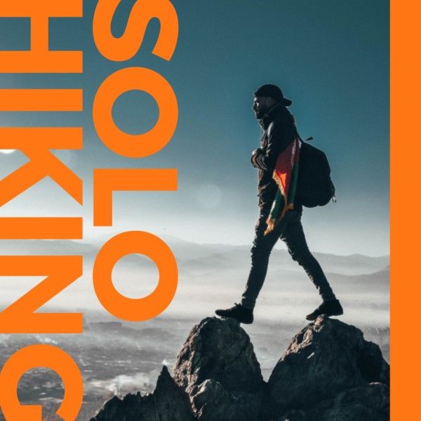 solo, sport, man, Orange Hiking  Post Instagram Post Template
