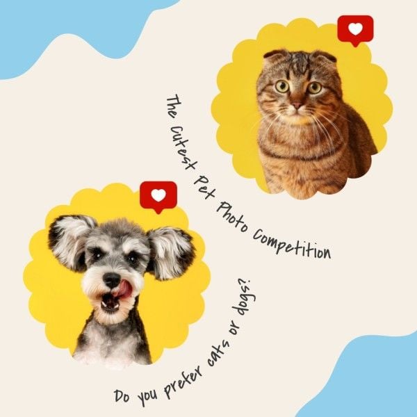 dog, cat, pets, Vote Cutest Pet Instagram Post Template