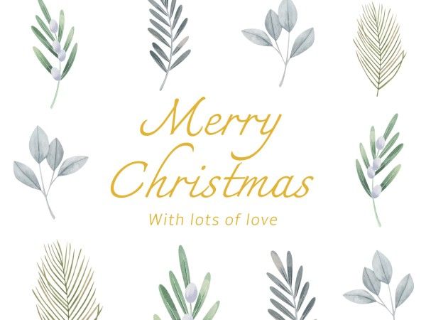 ホワイト フローラル メリー クリスマス メッセージカード