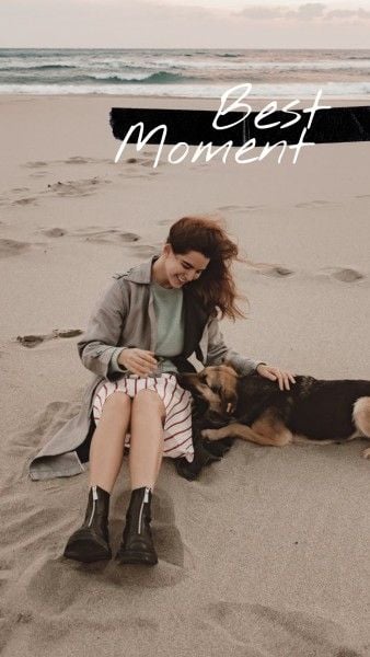 life, girl, woman, Best Moment On The Beach Instagram Story Template
