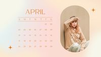 monthly, yearly, monthly calendar, Pink Gradient Photo 2022 Calendar Template