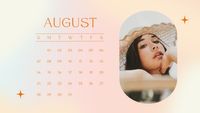monthly, yearly, monthly calendar, Pink Gradient Photo 2022 Calendar Template