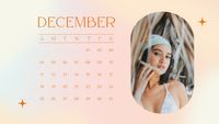 monthly, yearly, monthly calendar, Pink Gradient Photo 2022 Calendar Template