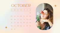 monthly, yearly, monthly calendar, Pink Gradient Photo 2022 Calendar Template