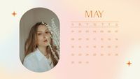 monthly, yearly, monthly calendar, Pink Gradient Photo 2022 Calendar Template
