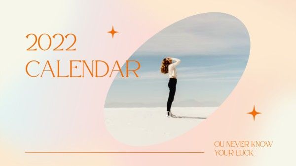 monthly, yearly, monthly calendar, Pink Gradient Photo 2022 Calendar Template