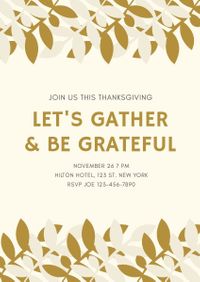 Light Yellow Thanksgiving Invitation