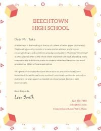 私立高校の手紙 レターヘッド