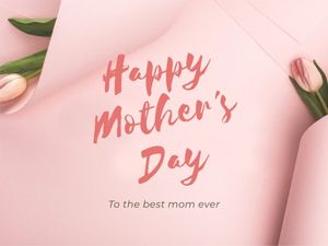 Pink Minimal Happy Mother's Day Card