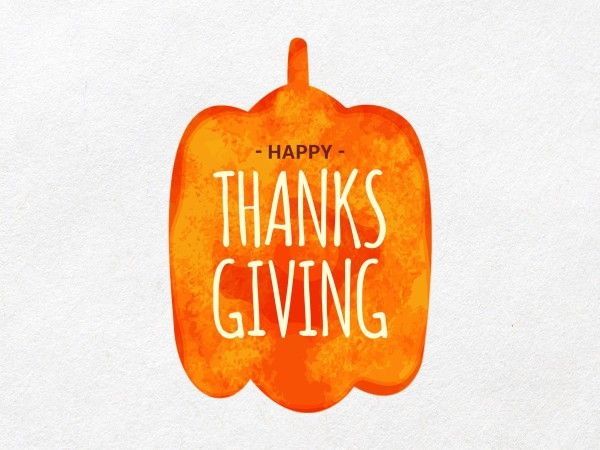 holiday, celebration, season, Orange Watercolor Pumpkin Thanksgiving Autumn Greeting Card Template