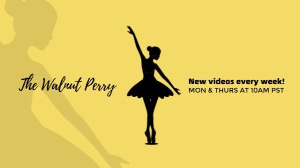 life, video, profile, Yellow Ballet Girl Dancing Banner Youtube Channel Art Template