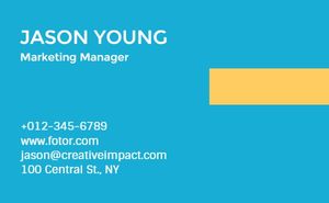 Marketing Manager Business Card