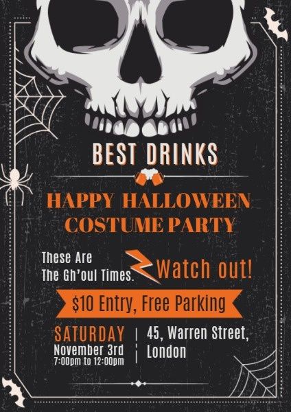 celebration, halloween celebration party, festival, Spider Halloween Costume Party Flyer Template