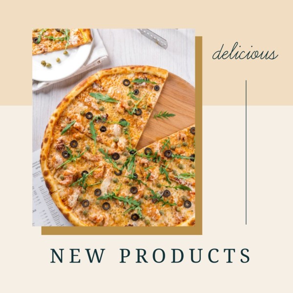 White Pizza New Product Delicious Instagram Post