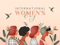 米色棕色插图国际妇女节 电子贺卡