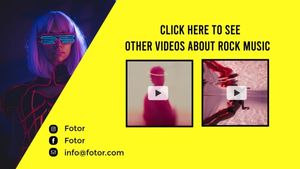 cyberpunk, youtube end screen, end cards, Yellow Rock Music Youtube Thumbnail Template